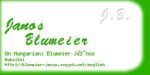 janos blumeier business card